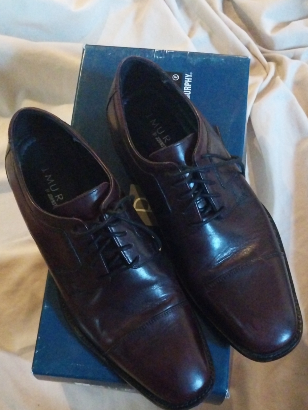 Men's Brown Leather Lace-Up Oxfords by J. Murphy
